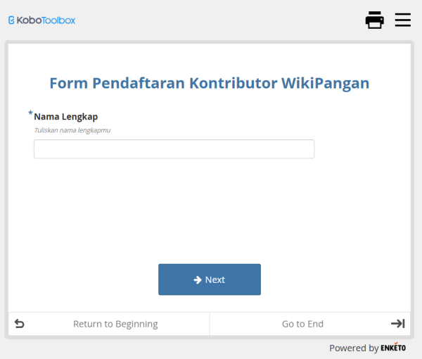 Form Pendaftaran WikiPangan